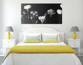 Tablou flori elegante alb-negru