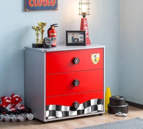 Comoda cu 3 sertare, pentru camera baieti, colectia Race Cup