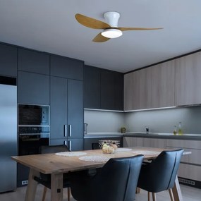 Brilagi LED ventilator tavan dimabil 30W 230V 3000-6500K alb/maro + DO