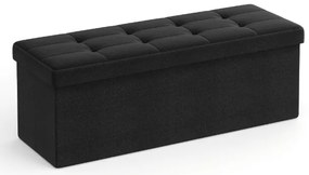 Taburet cu spatiu depozitare OTTOMAN 110x38 cm, negru