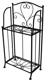 Raft pliabil din metal, negru, MANULO