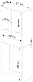 Dulap deasupra mașinii de spălat Farid TYP5 (wenge + alb). 1069074