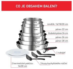 Set de vase pentru gătit 13 buc. din oțel inoxidabil INGENIO Emotion L897DS04 – Tefal