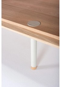 Comodă TV albă/în culoare naturală din lemn de stejar 150x64 cm Fina – Gazzda