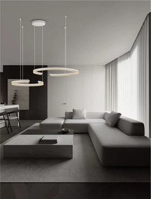 Lustra circulara aluminiu alb GREAMY D-93cm