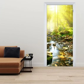 Fototapet pentru ușă - Râu în pădurea verde (95x205cm)