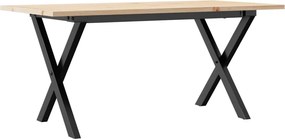 vidaXL Masă de cafea, cadru X, 90x40x45 cm, lemn masiv pin și Oţel