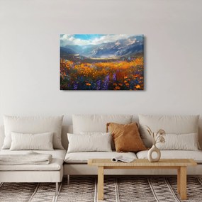 Tablou - Peisaj montan pictat II. (90x60 cm)