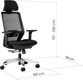 Scaun lemn masiv de birou ErgoDynamic Negru
