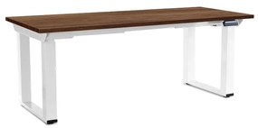 Masă înălțime reglabilă OfficeTech Strong 180 x 80 cm, picioare albe, stejar silverjack