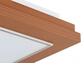 Plafoniera din lemn si sticla TABOR 52x52cm, teracota