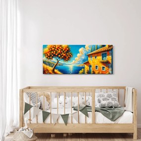 Tablou - Casă cu portocale II. (120x50 cm)