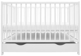 New Baby Pătuț Basic cu sertar, alb