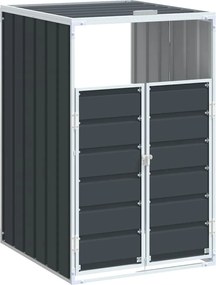 vidaXL Depozitare coș gunoi cu roți 1 coș antracit 72x81x115 cm oțel