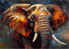 Tablou pe sticlă - Pictura unui elefant (70x50 cm)