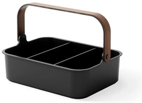 Organizator de baie negru din plastic reciclat Bellwood – Umbra