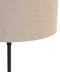 Lampă de masă neagră reglabilă cu abajur maro deschis 35 cm - Parte