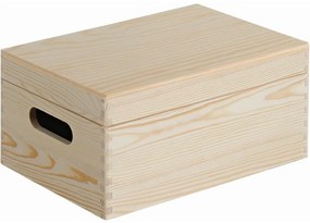 Kesper 69401 Cutie de depozitare cu capacrabatabil din pin 29 x 19 x 13,5 cm, S