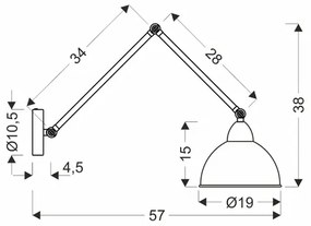 Lampă de perete TRUCK 1xE27/40W/230V aurie/neagră