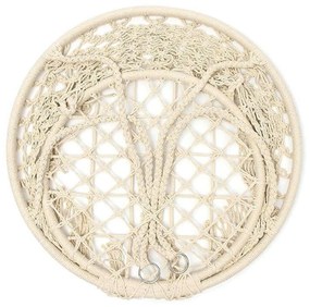 Scaun Rotund Suspendat tip Leagan Pentru Casa sau Gradina HOUSEXL™ ROUND COZY NEST, Cu Franjuri, 120 Kg, Bej