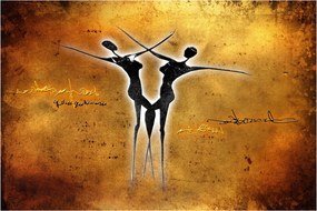 Tablou perechii dansând pictate (90x60 cm)