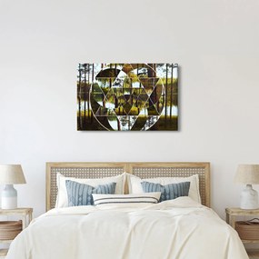 Tablou - Colaj geometric pe fundalul pădurilor nordice (90x60 cm)