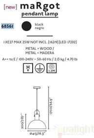 Pendul VINTAGE negru, diam. 41,5cm, MARGOT 68561