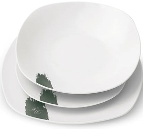 BerlingerHaus Set de 18 farfurii Matte Green,alb-verde