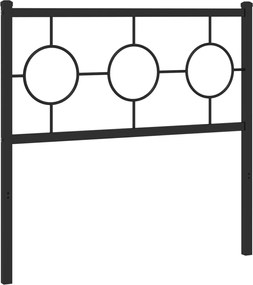 vidaXL Tăblie de pat de schimb metalică, negru, 90 cm