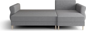 Canapea extensibila de colt SILVIANO, gri, reversibila, 230x140 cm