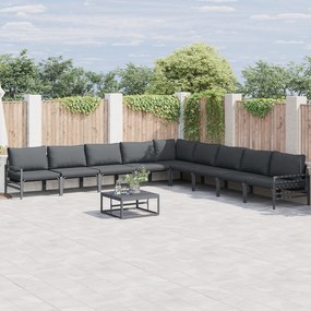 vidaXL Set de canapele pentru grădină 9 pcs Antracit Oțel