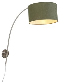 Lampă de perete arcadă din oțel cu abajur verde 35/35/20 reglabilă