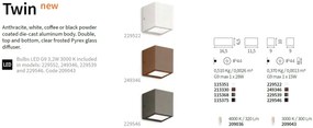 Aplica exterior IP44 TWIN AP1 BIG COFFEE 213330 IDL