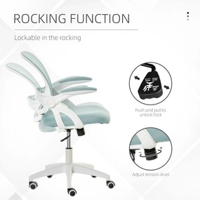 Vinsetto Scaun de Birou Ergonomic cu Spătar din Plasă, Sezut Capitonat, Înălțime Ajustabilă, Albastru, 65.5x61.5x88-97.5cm | Aosom Romania