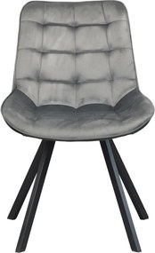 Scaun de sufragerie, ţesătură Velvet gri închis/negru, SAMIRA