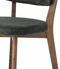 Scaun dining, verde, din lemn de stejar si stofa, Cally