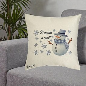 Perna Decorativa Zapada a Sosit Om de Zapada, 40x40 cm, Ecru, Husa Detasabila, Perna Inclusa, BEKZ®