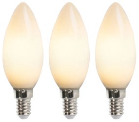 Set de 3 lămpi cu lumânări cu filament LED E14 2W 180 lumeni 2350K