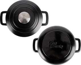 Oală fontă emailată cu capac 20 cm 2,7 L Negru Fontestic Cosy &amp; Trendy 9967204