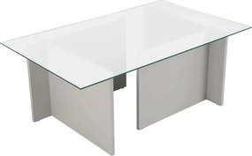 Masuta cafea VETRINO, gri/transparent, sticla/PAL, 105x65x40 cm
