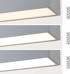 Lustra liniara aplicata/ suspendata LED CCT PALKKI 113cm, argintiu
