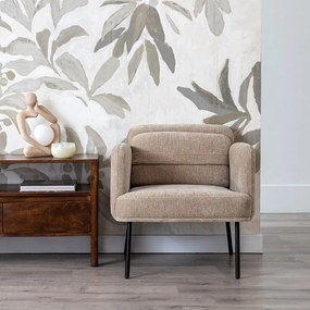 Fotoliu verde cu tapițerie din chenille Bind – Ixia