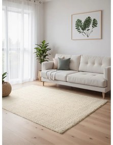 Covor crem-fildeș țesut manual din amestesc de lână 120x170 cm Majoli – Elle Decoration
