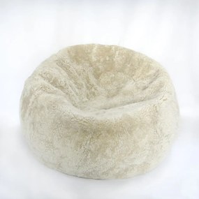 Fotoliu puf din blana de oaie Short Wool Curly Bean Bag Large