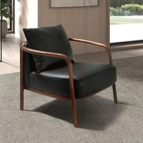 Fotoliu LUX design italian, Piele Naturala, Black