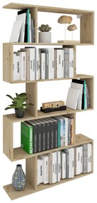 Biblioteca Kimo, 5 Casete, Stejar Artisan, 90 x 20 x 160 cm