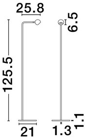 Lampa de podea cu spot LED SFERA aurie