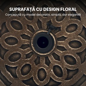 Outsunny Bază Rotundă pentru Umbrelă de Terasă cu Roți, Bază din Rășină de 21 kg, Suport Robust pentru Stâlpi de 3,3/3,8/4,8 cm pentru Exterior, Grădină, Marginea Piscinei, Bronz | Aosom Romania