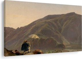 Tablou - Jules Coignet, View of Bozen with a Painter, reproducere (90x60 cm)