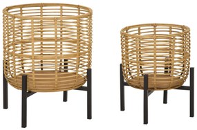 Mauro Ferretti Set Suport De Flori Rattan Cm Ø 41X47-33X39